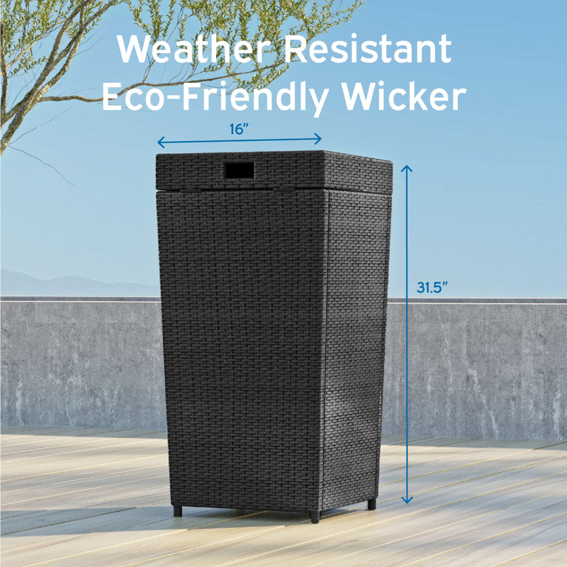 Nestl 35 Gallon Wicker Rattan Outdoor Trash Can Wayfair